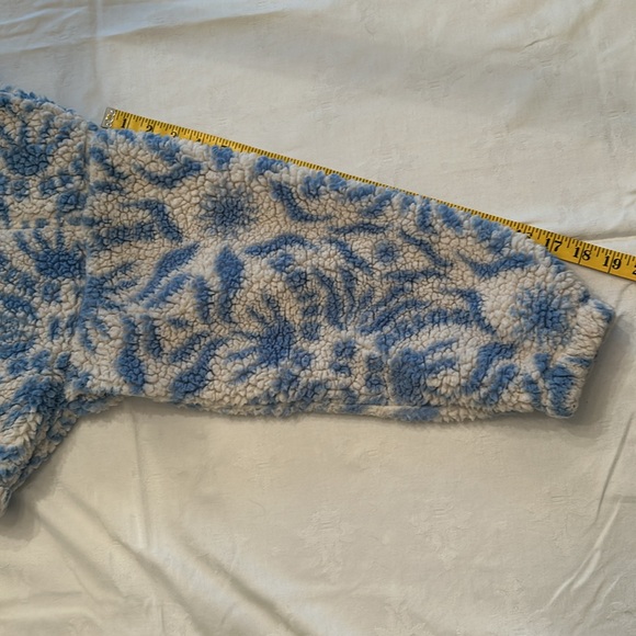 PacSun Blue & White Crop Thick Sweatshirt Fleece Size M - Picture 7 of 8